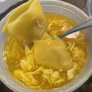 Wonton egg drop soup
