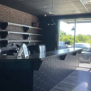 a view of a coffee shop counter