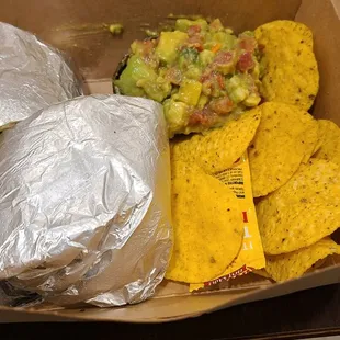 Burrito and guacamole