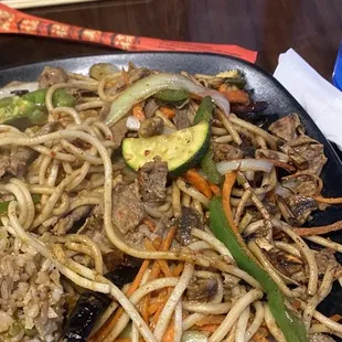 a plate of stir krazy noodles