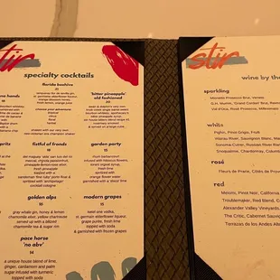 two menus on a table