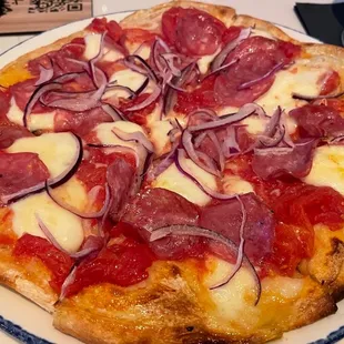 The pizza was tasty. Nice buttery crust.