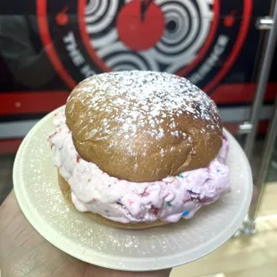 Toasted Brioche Bun with Unicorn Ice Cream!