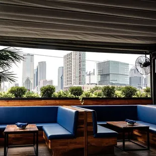 The Rooftop booths and views