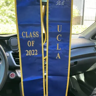 Graduation sash with name and major