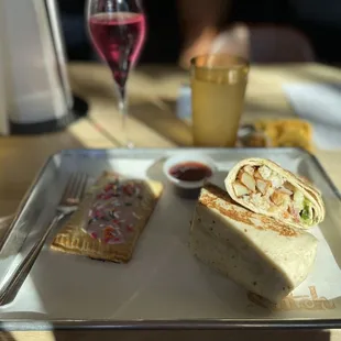 Motherload burrito and strawberry prickly tart