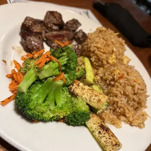 Kids steak and rice