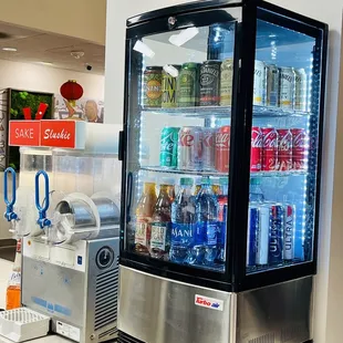 Beverages and saki slushie machine.