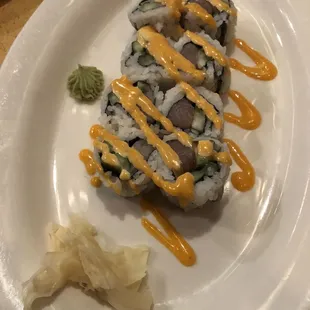 Side order of spicy yellowtail sushi