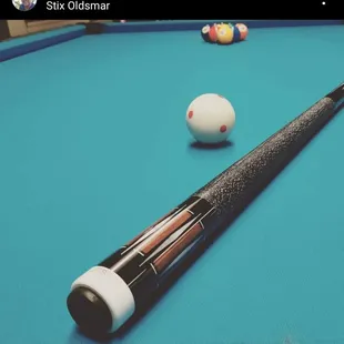 My new Joss cue trying out for first time at Stix.  Great tables and the cue was great also.