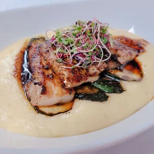Pork belly polenta