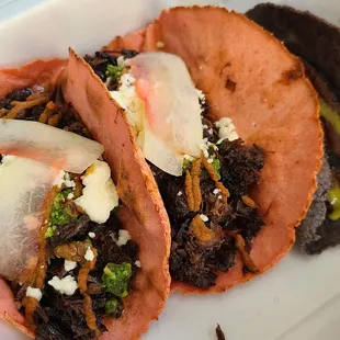Big red/barbacoa, pork belly