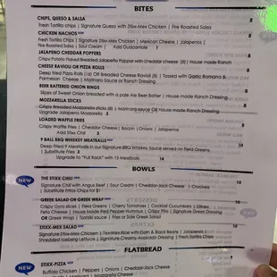menu