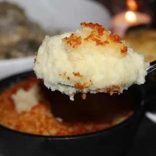 The Yukon Gold Mashed Potatoes were delicious; they had a lovely parmesan crust.