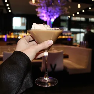 The Espresso Martini was a sumptuous mix of vodka, coffee liqueur, espresso &amp; whipped cream.