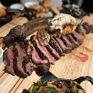 Tomahawk steak with our chosen sides that came with it