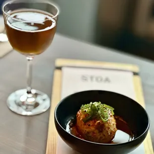 What an amazing find today. Stoa is a must try.  This Devil Egg and cocktail were amazing.