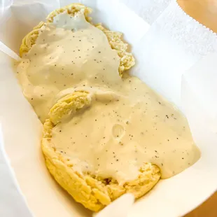 Biscuits and gravy from Biscuits + Brisket + Beer