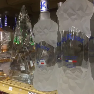 a variety of bottles