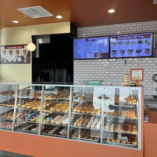 a display of a variety of pastries