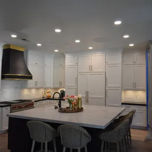 a large kitchen island