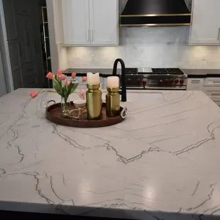 a marble countertop