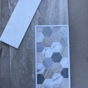 My tile selection for my bathroom...so happy!!