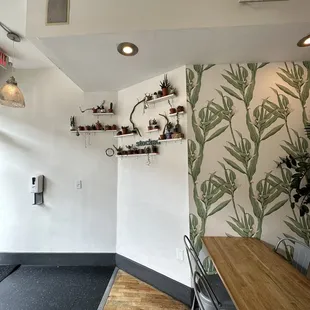 Cute plant decor inside!