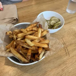 French Fries and Side of Pickles