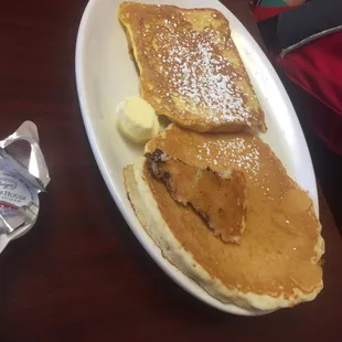 One French toast and one pancake - that lil piece is what I shared of the Reese cakes...to start of course!