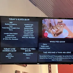 available pies during our visit