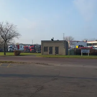 trucks in parking lot