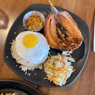 Bangus, egg and garlic rice (Build Your Own - Rice Bowl)