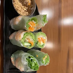 Yummy Shrimp Spring Rolls w/mint tasted so fresh