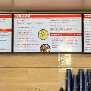 Menu / noodle soup and fried rice