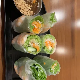 Yummy Shrimp Spring Rolls w/mint tasted so fresh