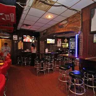 the interior of a sports bar