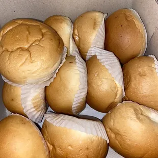 a box of freshly baked buns