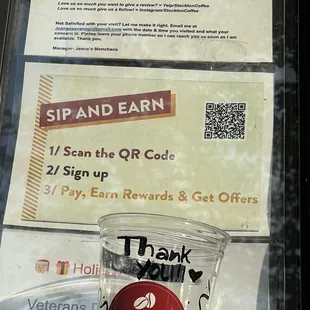 sign up and earn points with your order!