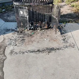 Trash cans missing waterfront