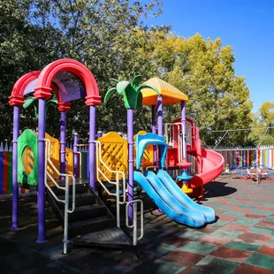 Colorful and spacious playground.