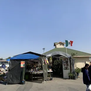 people walking by