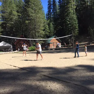 Common area to play volley ball and tether ball etc