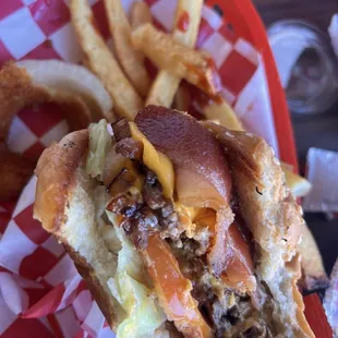 Double Bacon Smash Burger With Fries and Drink