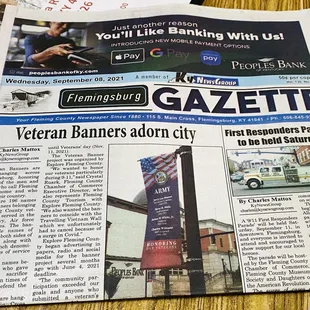 .50 cents just outside in the hallway gives you a short informed read about local community affairs.