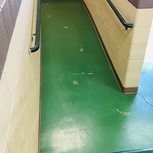 Wheelchair accessible ramp.