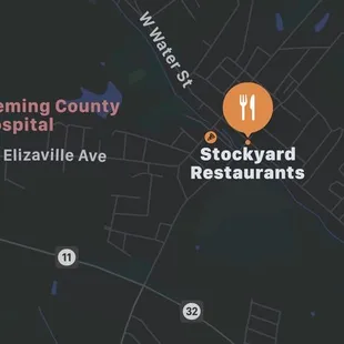 True location is just pass the split in the road on the right where the blue dot is.