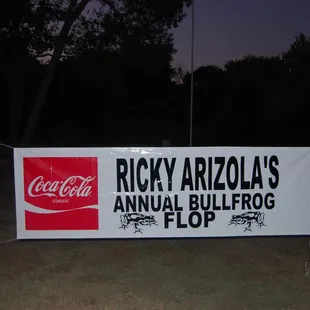 a sign for the annual bull dog flop
