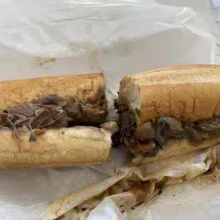 Their Braised Beef sandwich, akin to a cheesesteak!