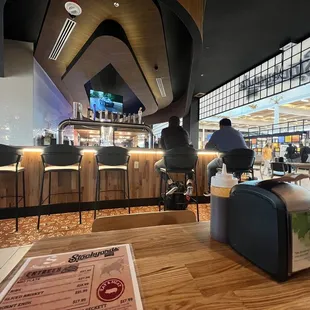 the bar and seating area